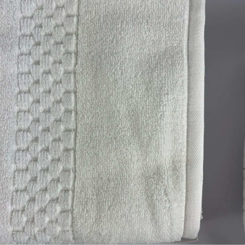 Hotel Vendome Bath Towel Set Luxury Cotton White 3 Pc Set Quick Dry Plush NEW